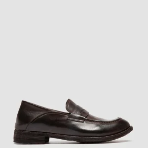 Store Officine Creative LEXIKON 140 - Brown Leather Penny Loafers DARK BROWN