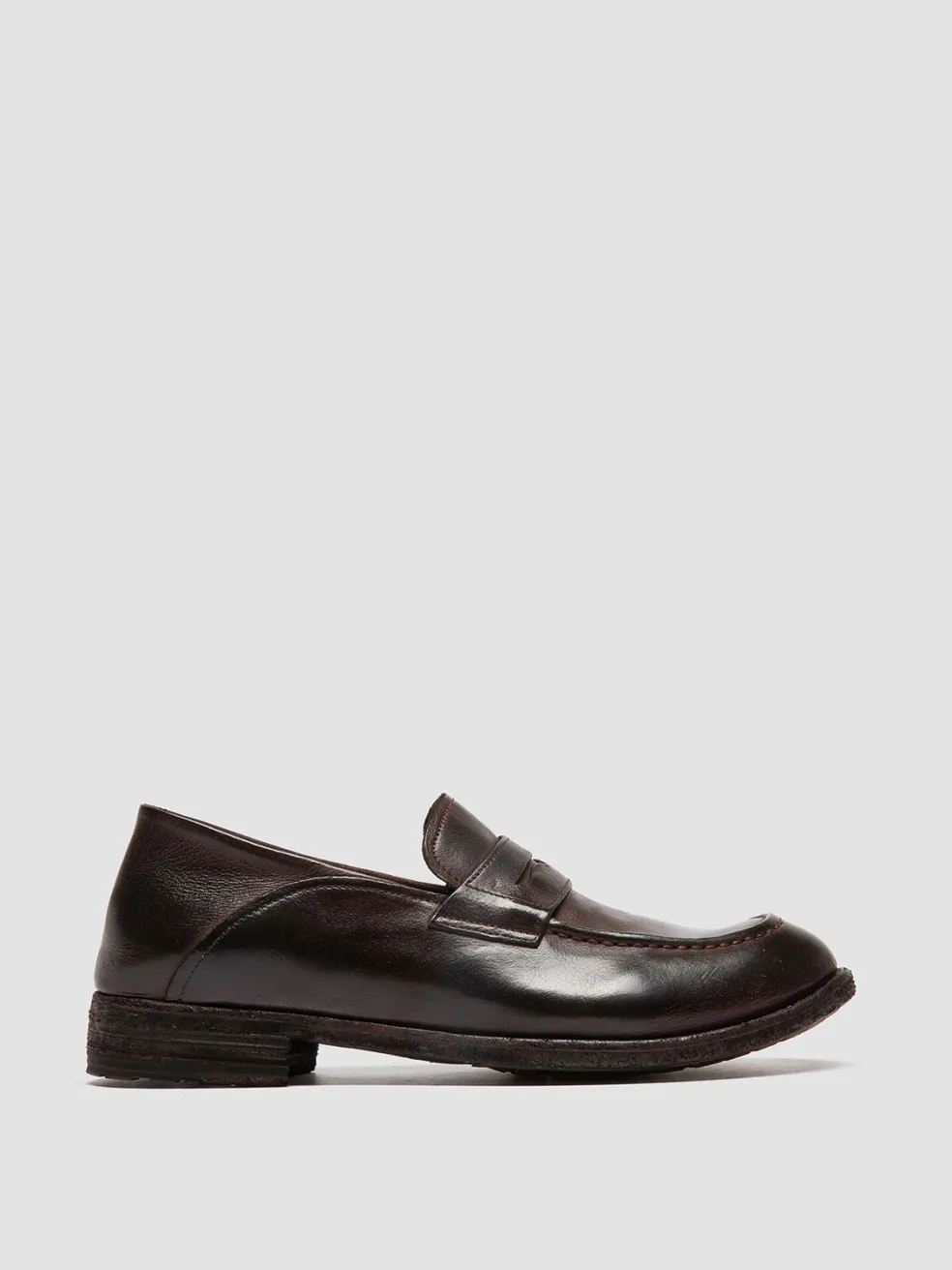 Store Officine Creative LEXIKON 140 - Brown Leather Penny Loafers DARK BROWN