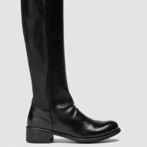 Discount Officine Creative LIS 005 - Black Leather Zipped Boots NERO