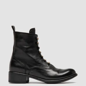 Fashion Officine Creative LIS 006 - Black Leather Zipped Boots NERO