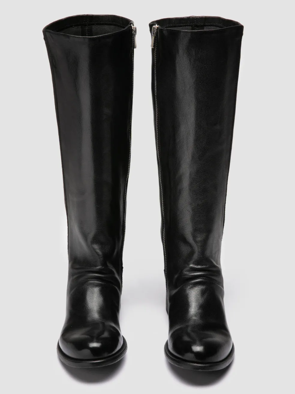 Discount Officine Creative LIS 005 - Black Leather Zipped Boots NERO