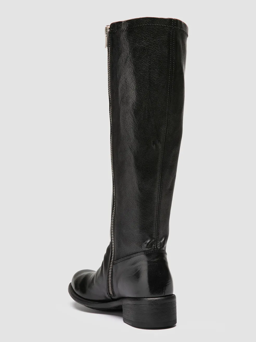 Discount Officine Creative LIS 005 - Black Leather Zipped Boots NERO