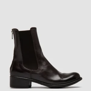Store Officine Creative LIS 003 - Burgundy Leather Chelsea Boots TRUFFLE                                           
