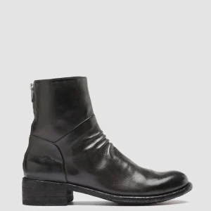 Outlet Officine Creative LISON 047 - Brown Leather Ankle Boots EBANO