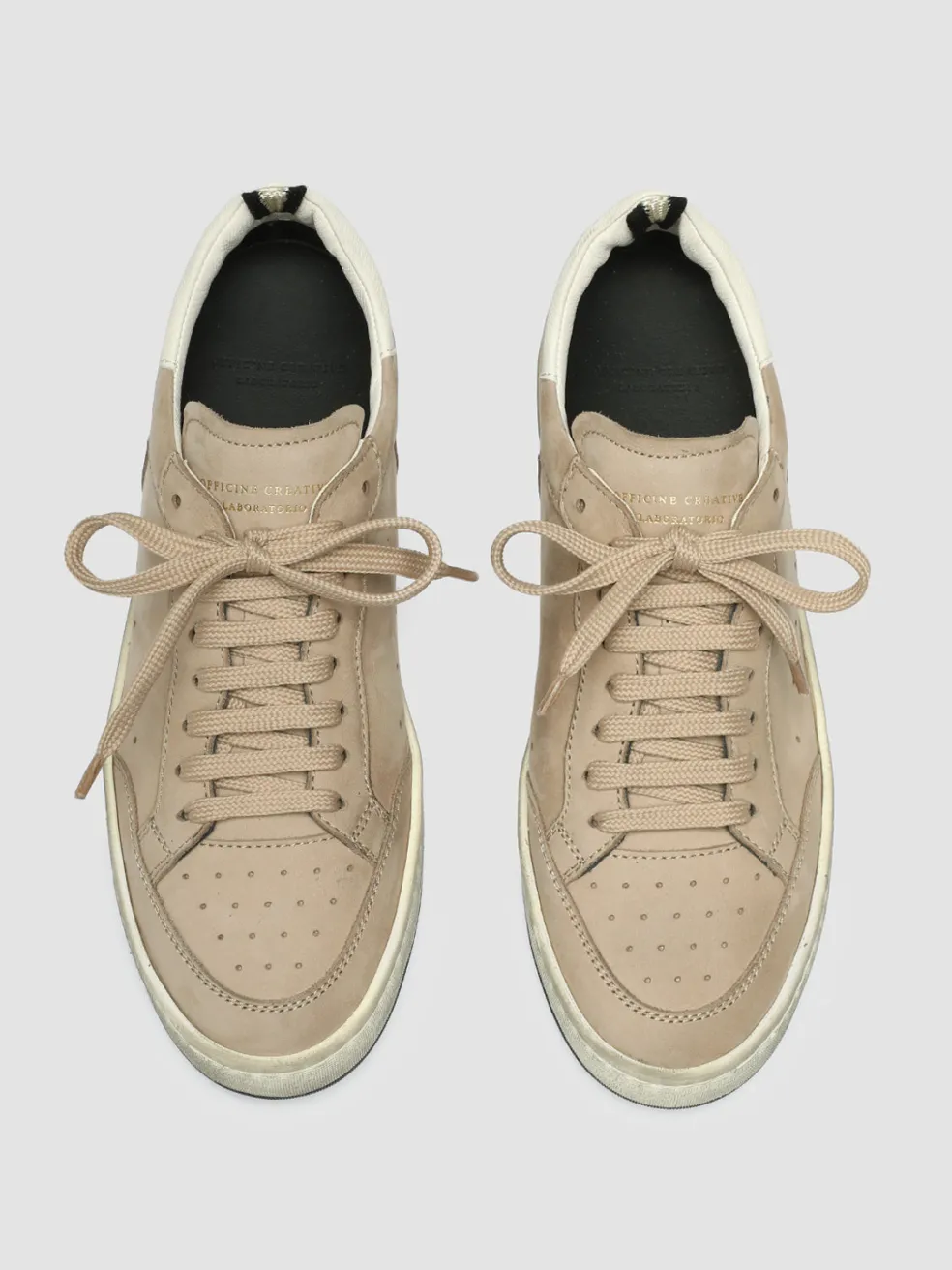 Online Officine Creative MAGIC 102 - Brown Suede And Leather Low Top Sneakers BEIGE/WHITE