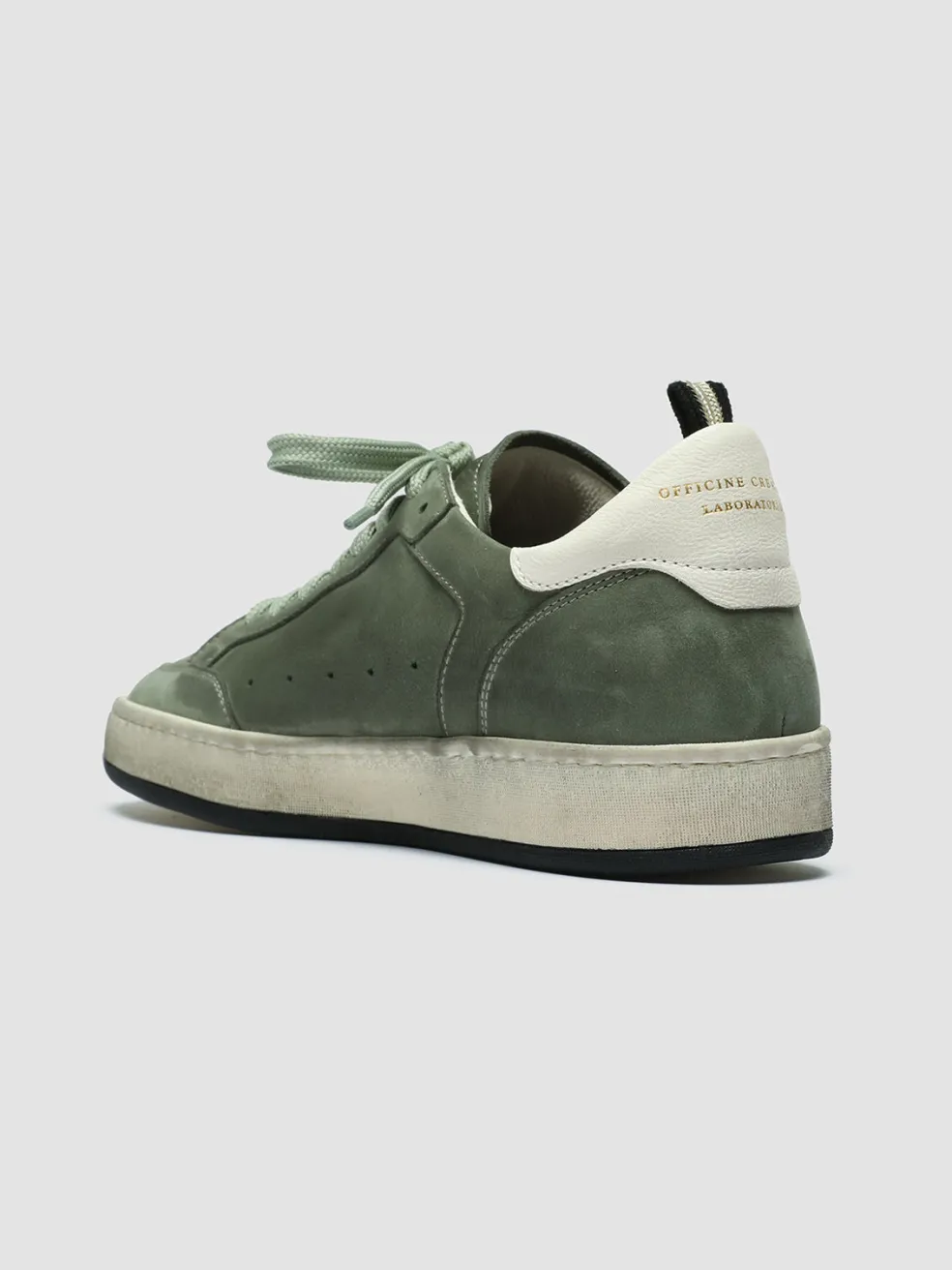 Hot Officine Creative MAGIC 102 - Green Suede And Leather Low Top Sneakers GREEN/WHITE