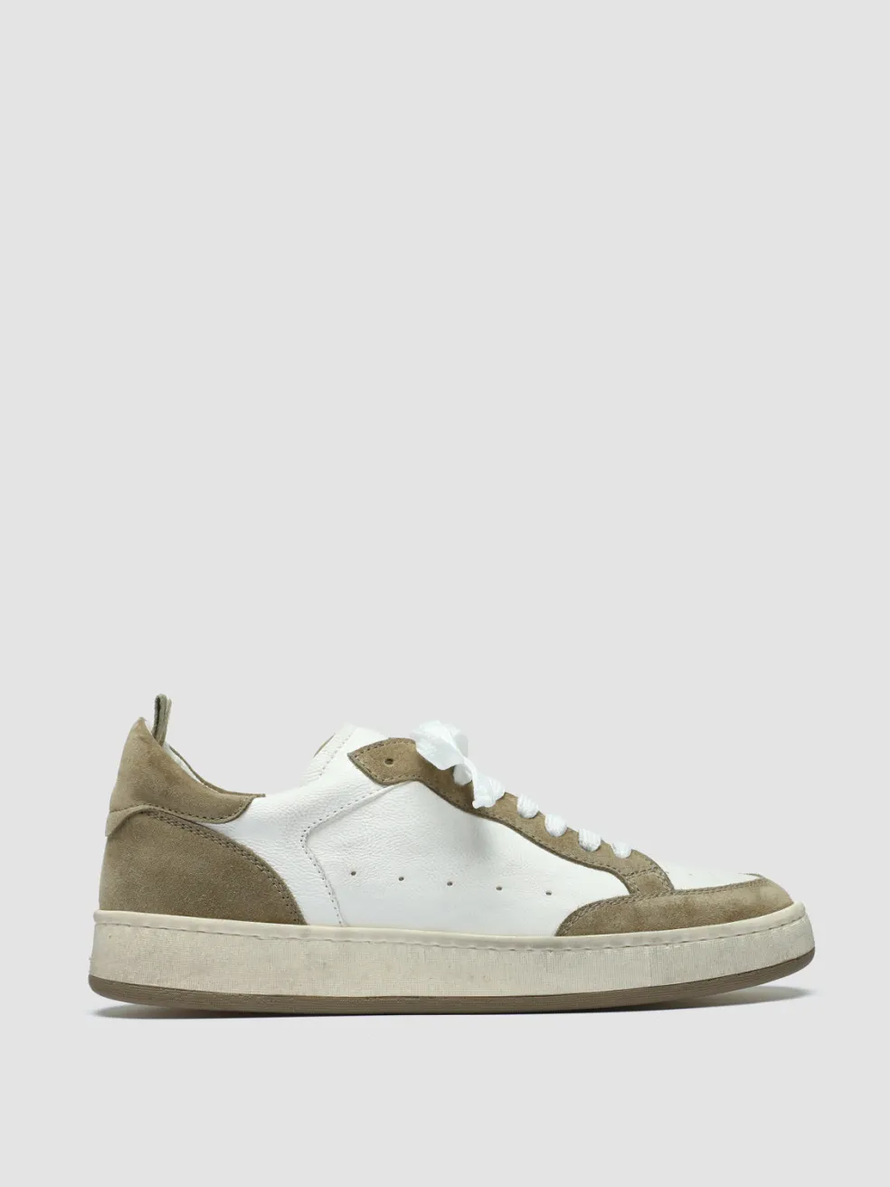 Cheap Officine Creative MAGIC 101 - White Leather And Suede Low Top Sneakers WHITE/TAUPE