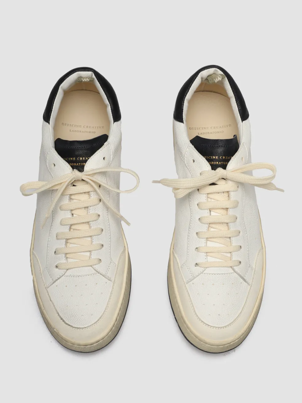 Online Officine Creative MAGIC 001 - White Leather And Suede Low Top Sneakers MULTICOLOR