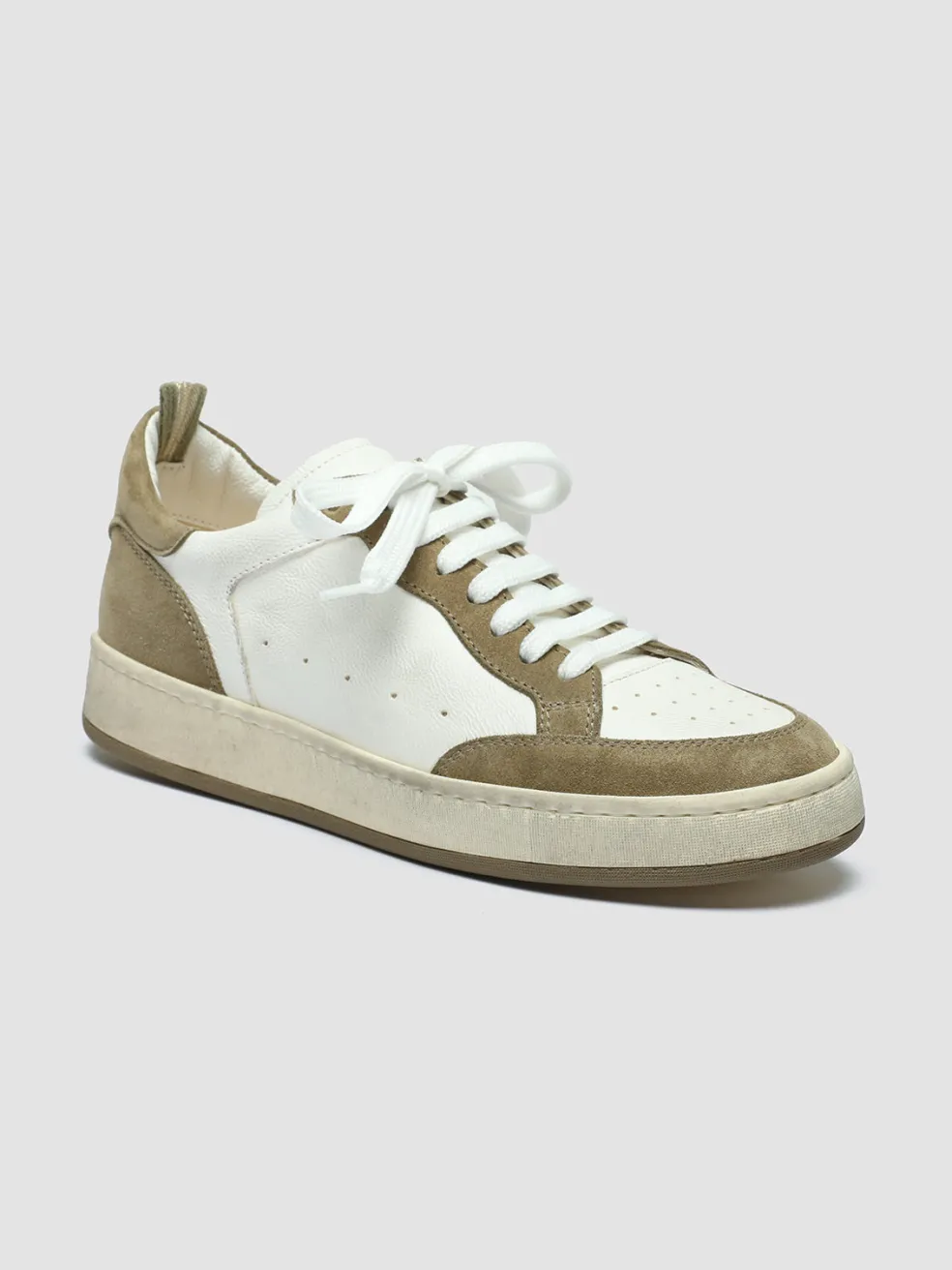 Cheap Officine Creative MAGIC 101 - White Leather And Suede Low Top Sneakers WHITE/TAUPE
