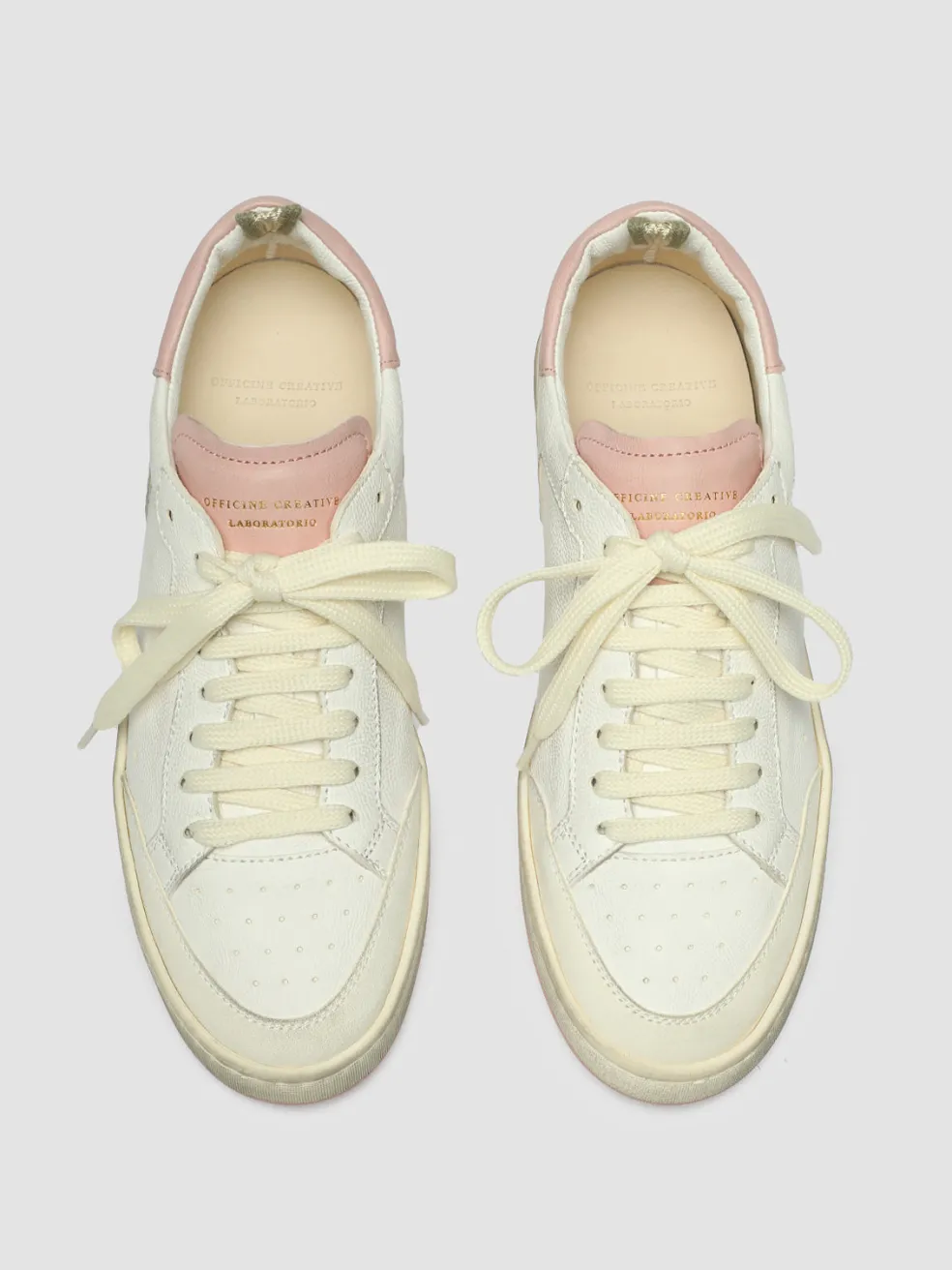 Hot Officine Creative MAGIC 101 - White Leather Low Top Sneakers WHITE/ROSE