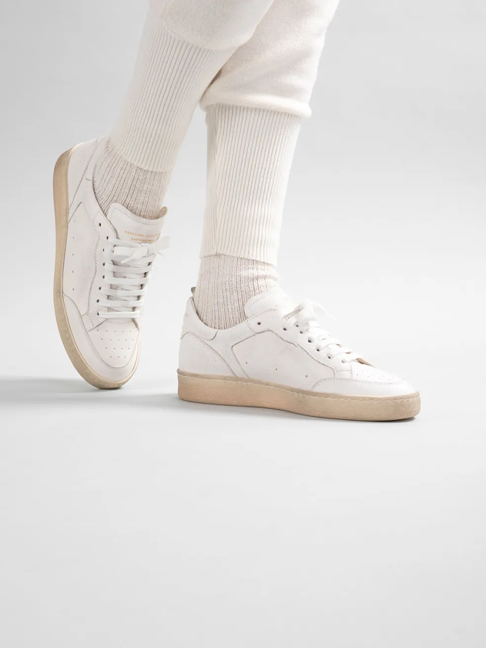 Hot Officine Creative MAGIC 101 - White Leather Low Top Sneakers WHITE/ROSE