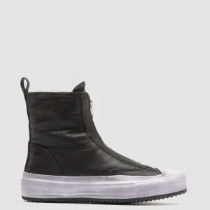 Best Sale Officine Creative MES 109 - Leather High-Top Sneakers BLACK