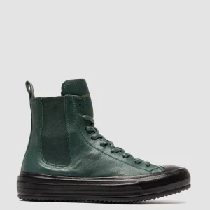 Hot Officine Creative MES 103 - Leather High-Top Sneakers GREEN