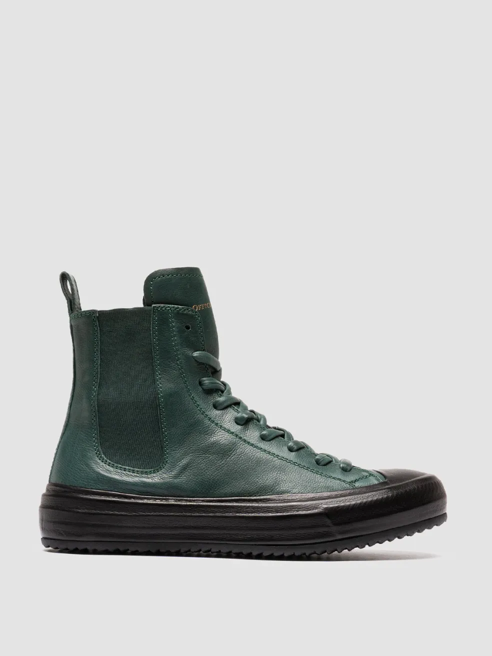 Hot Officine Creative MES 103 - Leather High-Top Sneakers GREEN