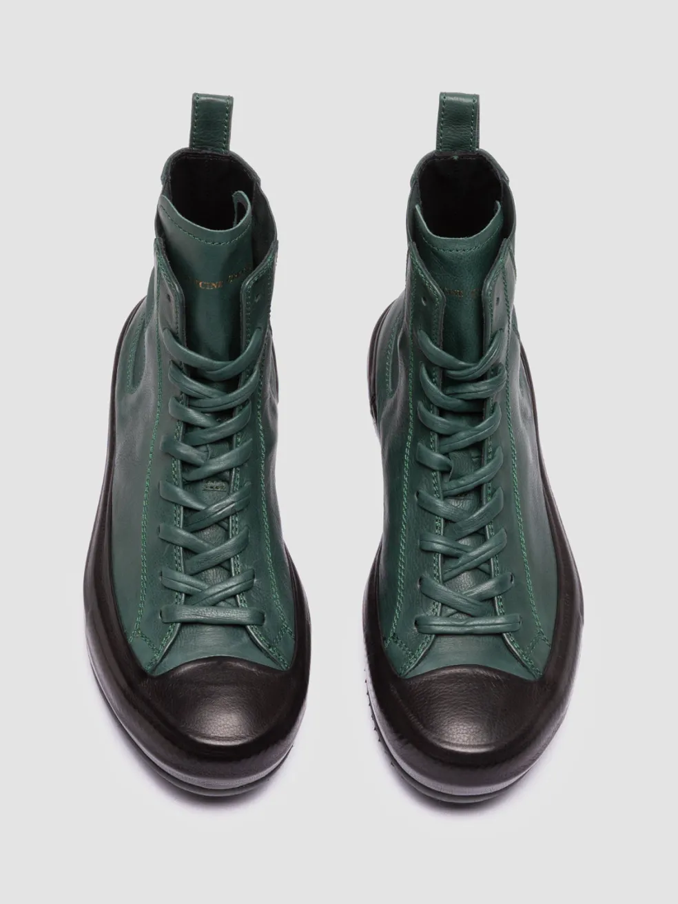 Hot Officine Creative MES 103 - Leather High-Top Sneakers GREEN