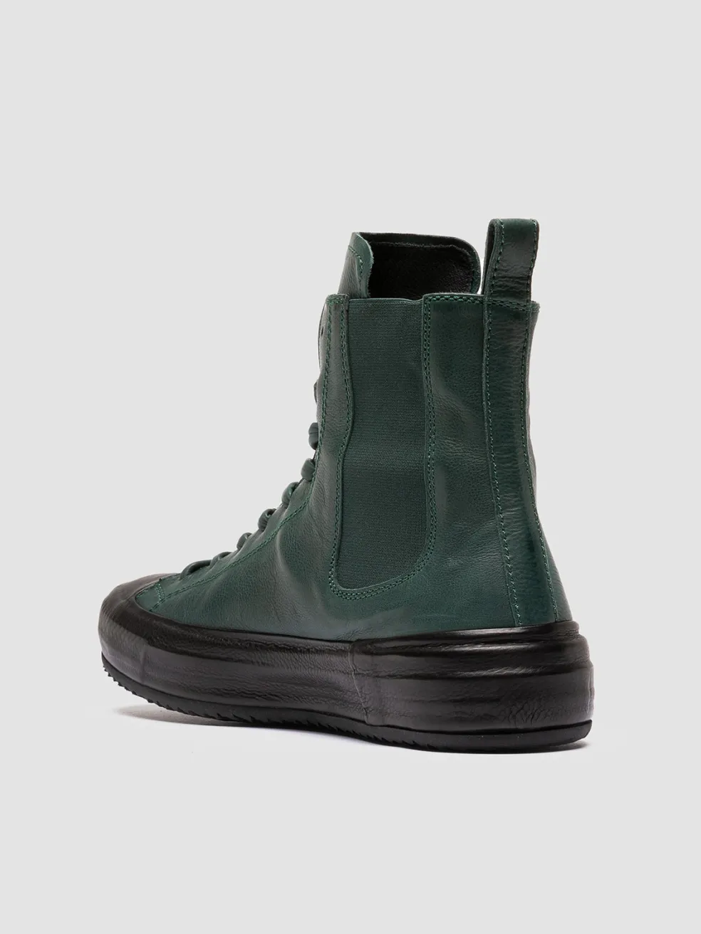 Hot Officine Creative MES 103 - Leather High-Top Sneakers GREEN