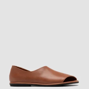 Cheap Officine Creative MIENNE 102 - Brown Leather Peep Toe Shoes RHUM
