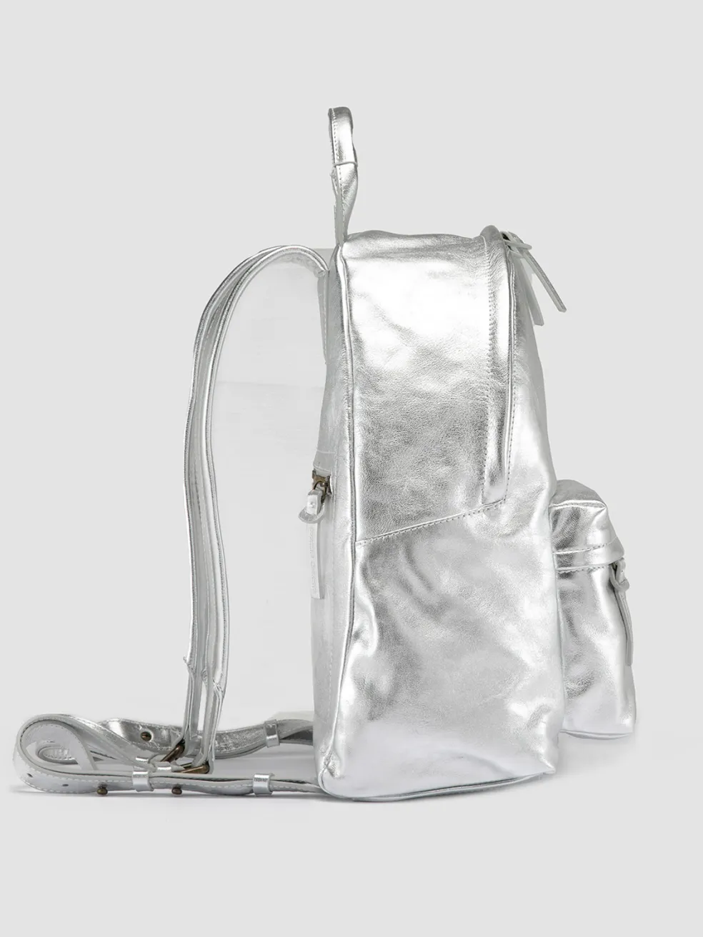 Fashion Officine Creative MINI PACK - Leather Backpack SILVER