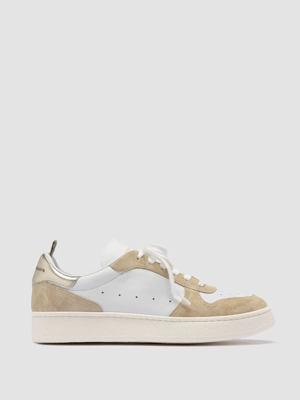 Clearance Officine Creative MOWER 110 - White Leather And Suede Low Top Sneakers