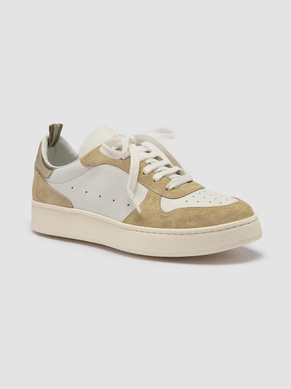 Clearance Officine Creative MOWER 110 - White Leather And Suede Low Top Sneakers