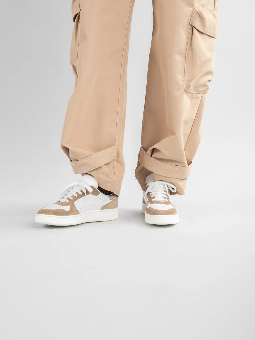 Clearance Officine Creative MOWER 110 - White Leather And Suede Low Top Sneakers