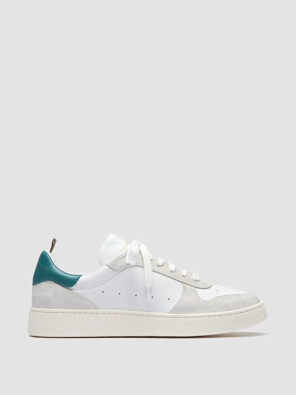 Cheap Officine Creative MOWER 008 - White Leather And Suede Sneakers WHITE/TEAL GREEN