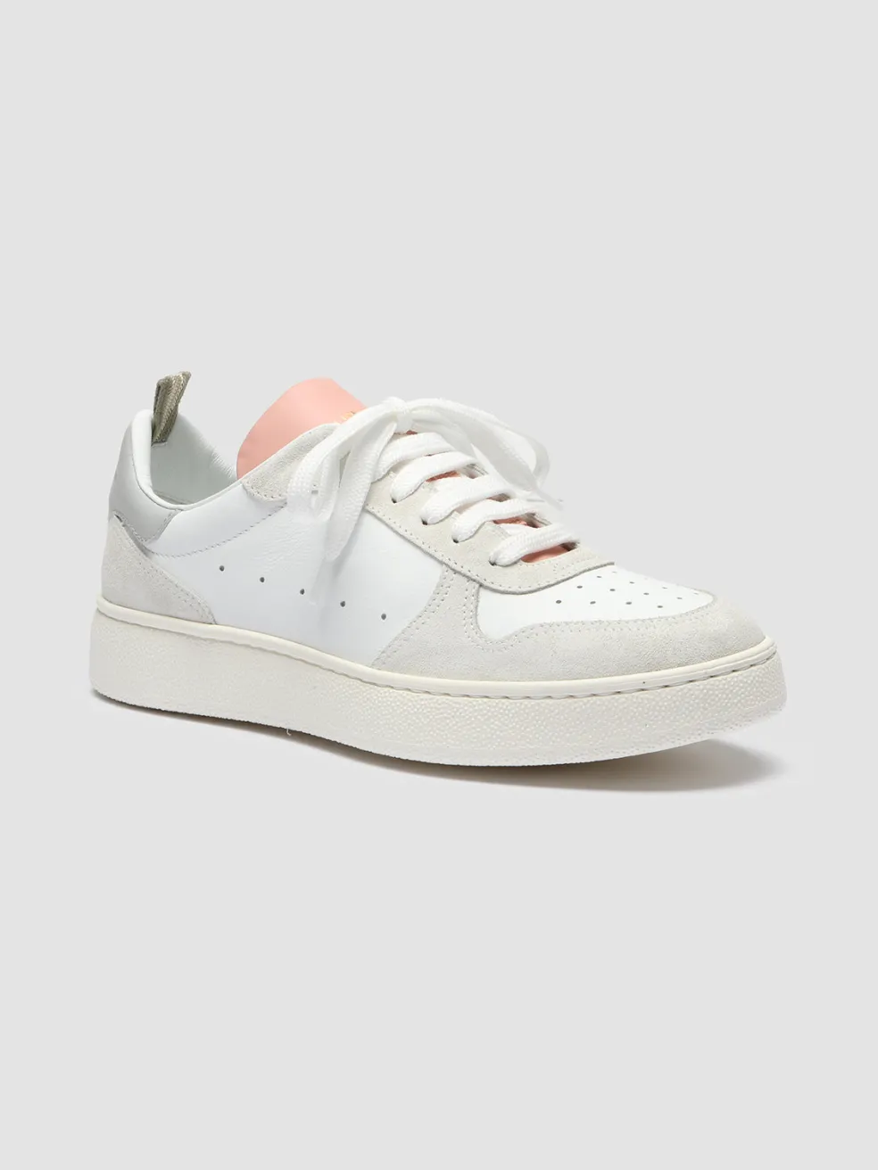 Hot Officine Creative MOWER 110 - White Leather And Suede Sneakers WHITE/GREY/PINK