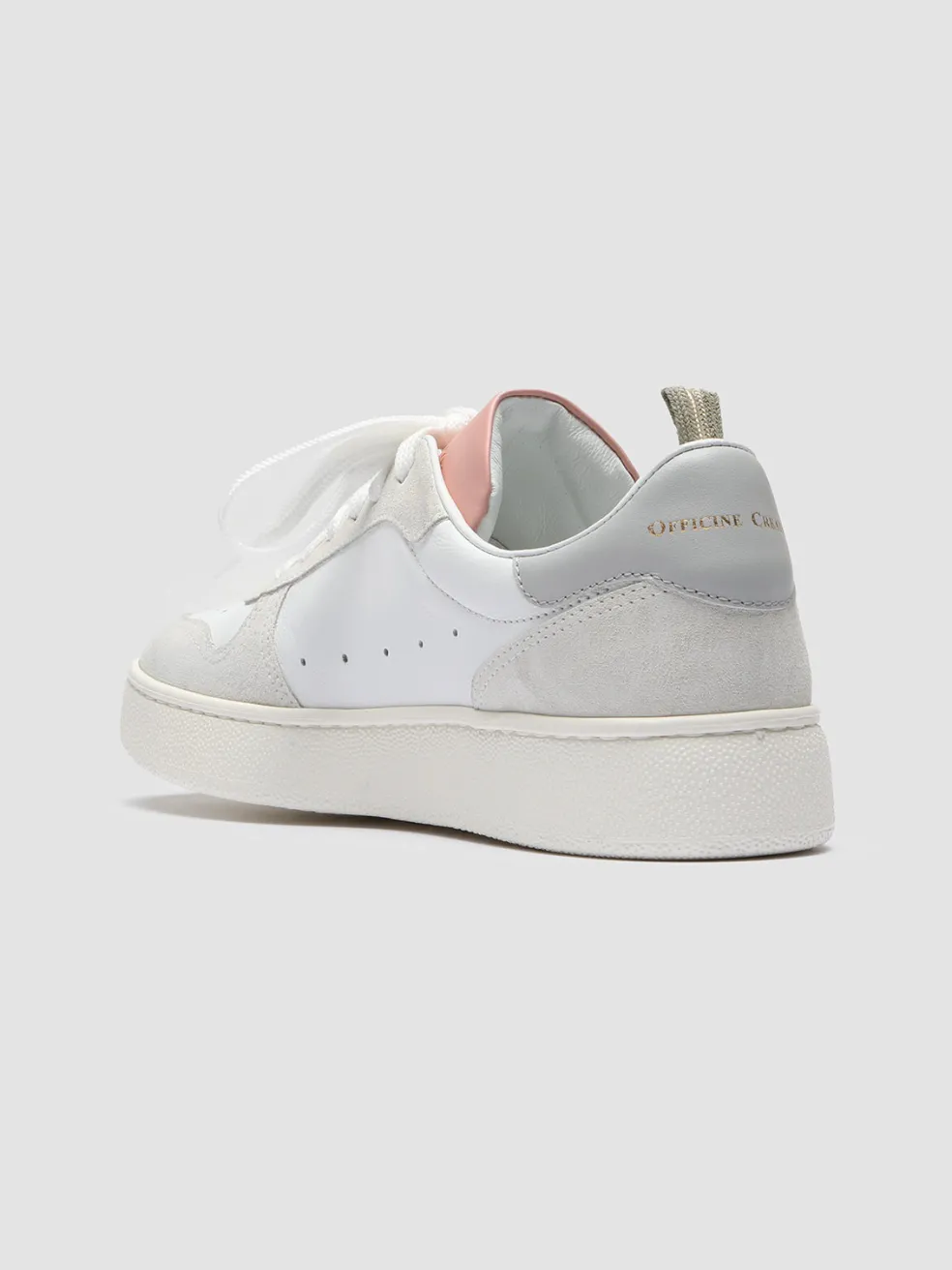 Hot Officine Creative MOWER 110 - White Leather And Suede Sneakers WHITE/GREY/PINK