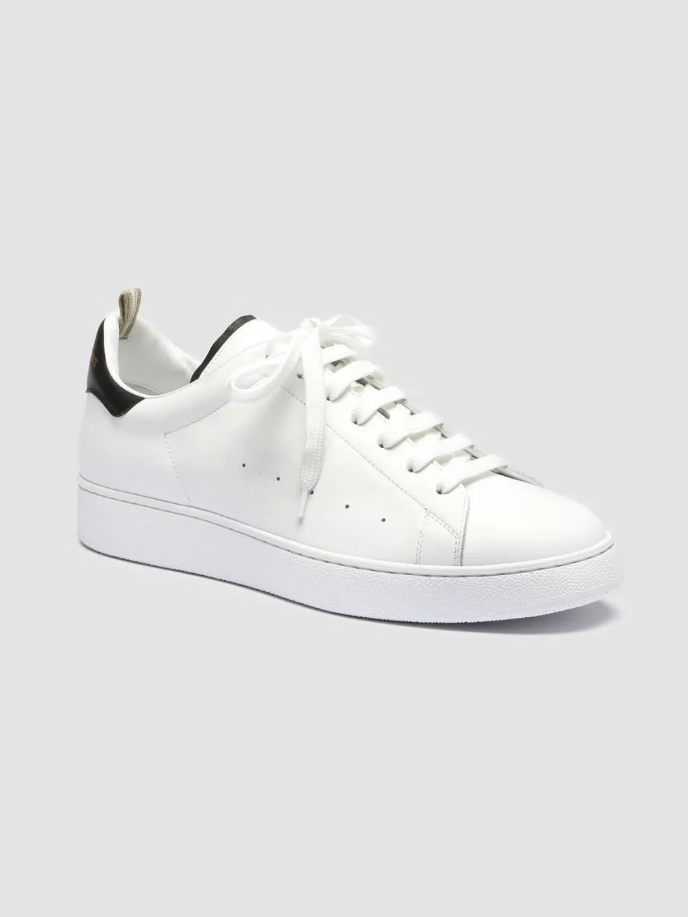 Clearance Officine Creative MOWER 005 - White Leather Sneakers WHITE/BLACK/BLACK