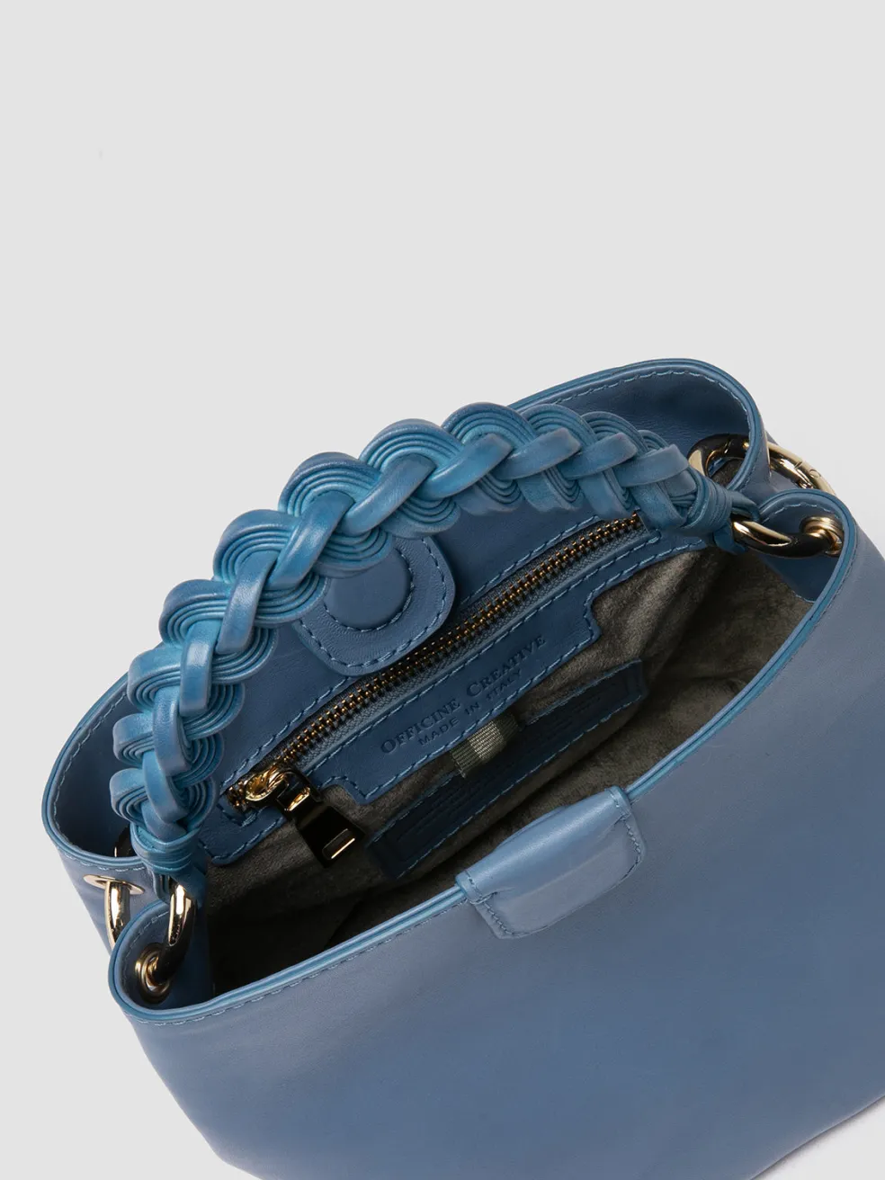 Best Officine Creative NOLITA WOVEN 227 - Leather Crossbody Bag BLUE