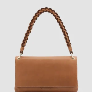 Hot Officine Creative NOLITA WOVEN 212 - Brown Nappa Leather Shoulder Bag BUTTER SCOTCH