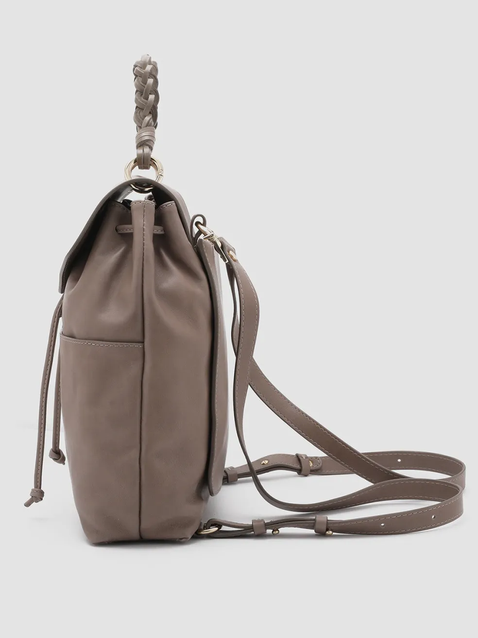 Flash Sale Officine Creative NOLITA WOVEN 213 - Leather Backpack TAUPE