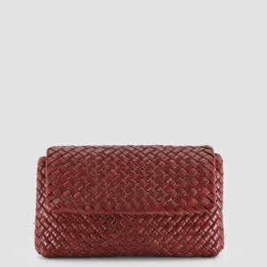 Hot Officine Creative OC CLASS 47 - Burgundy Woven Leather Crossbody Bag RED