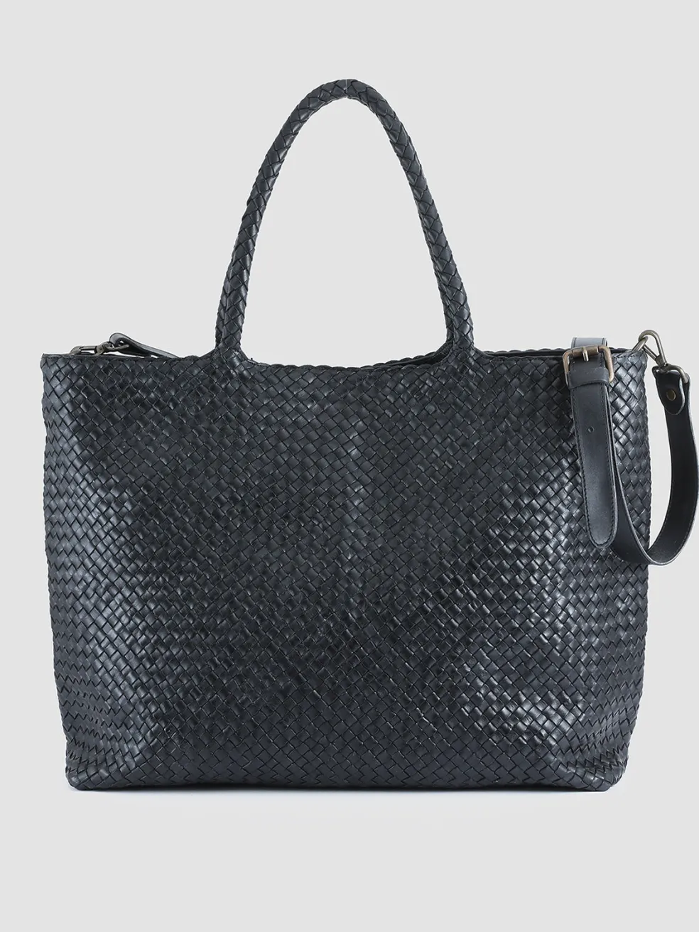 Outlet Officine Creative OC CLASS 35 Woven - Woven Leather Shoulder Bag BLACK