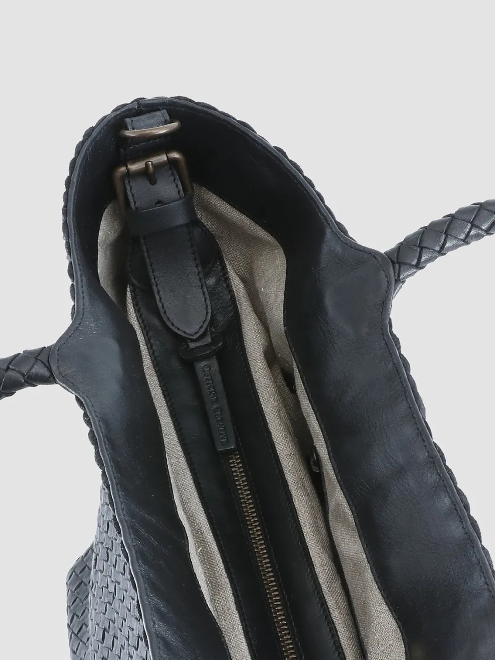 Outlet Officine Creative OC CLASS 35 Woven - Woven Leather Shoulder Bag BLACK