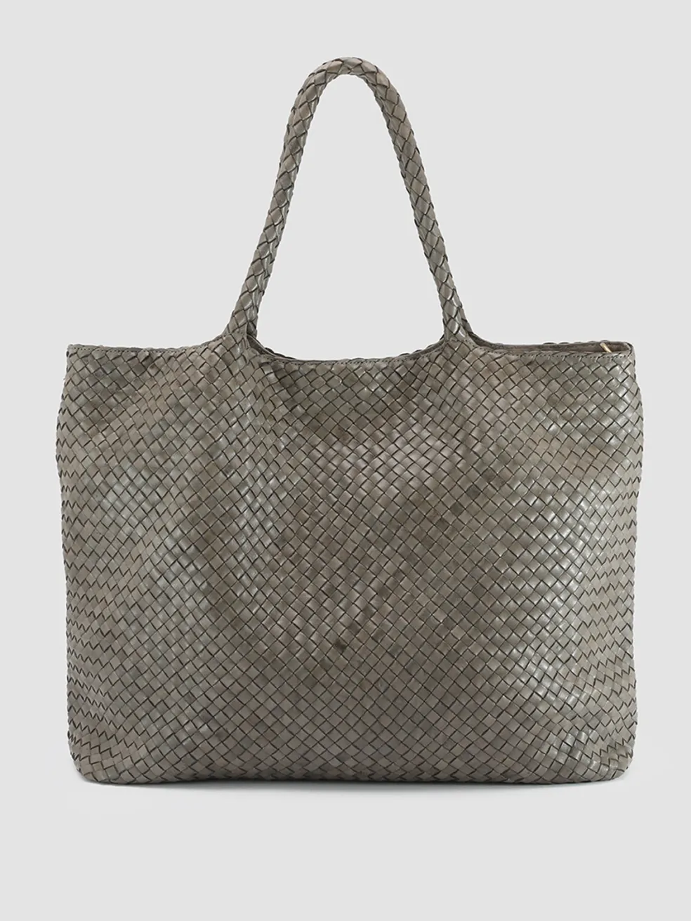 Clearance Officine Creative OC CLASS 35 Woven - Green Woven Leather Shoulder Bag CINDER