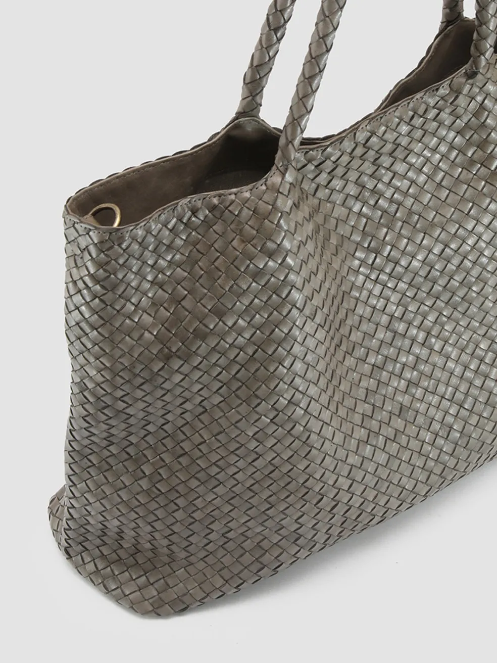 Clearance Officine Creative OC CLASS 35 Woven - Green Woven Leather Shoulder Bag CINDER