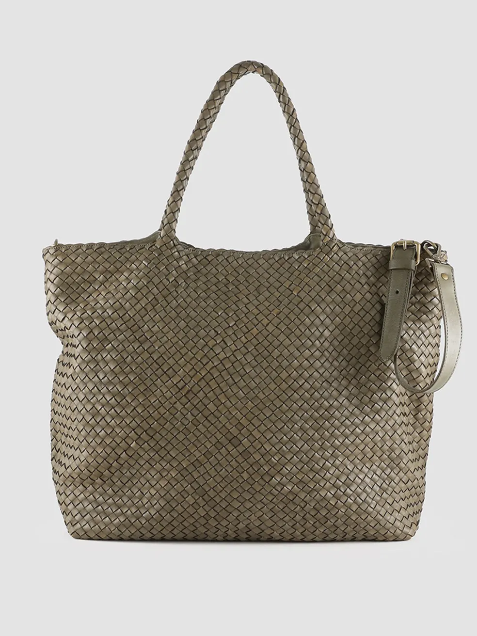 Sale Officine Creative OC CLASS 35 Woven - Green Woven Leather Shoulder Bag DEPHTS