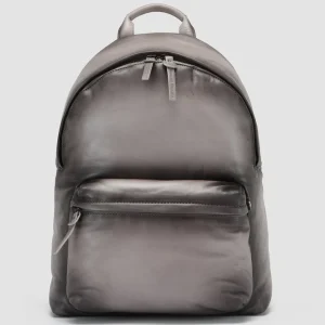 Shop Officine Creative OC PACK - Grey Leather Backpack ASH