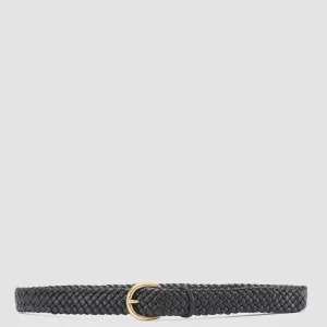 Cheap Officine Creative OC STRIP 38 - Woven Leather Belt BLACK