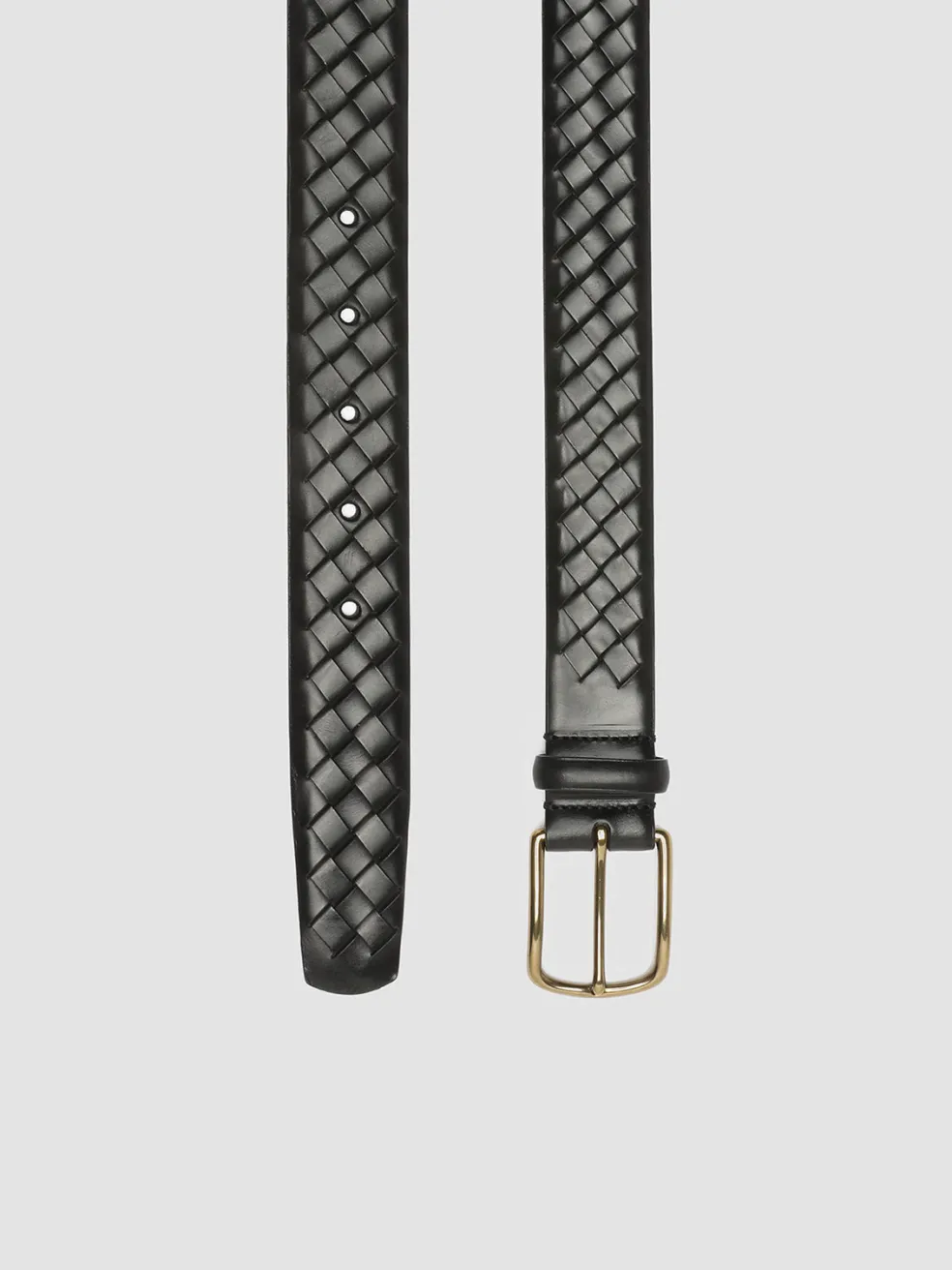 Fashion Officine Creative OC STRIP 28 - Woven Leather Belt BLACK