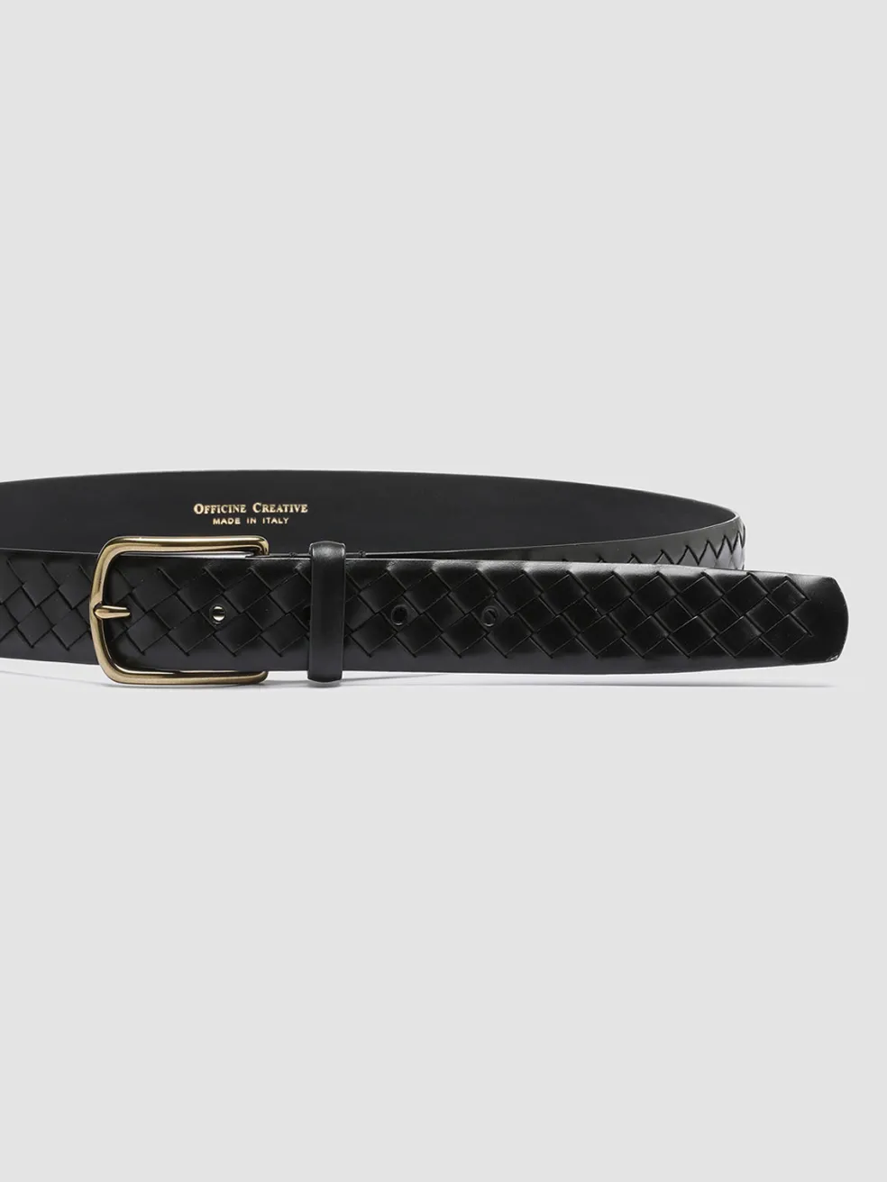 Fashion Officine Creative OC STRIP 28 - Woven Leather Belt BLACK
