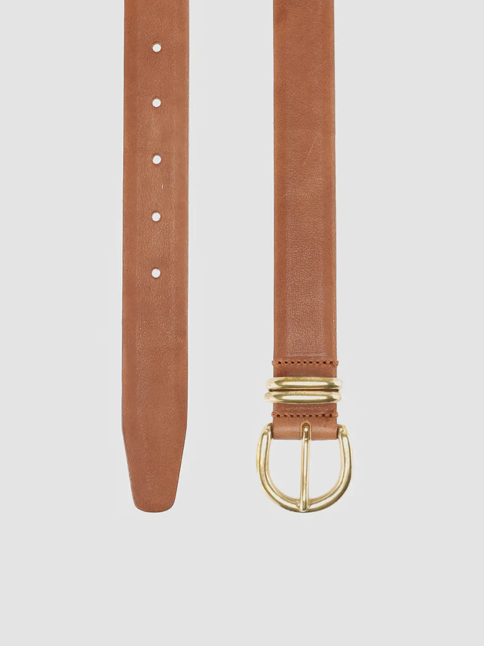 Clearance Officine Creative OC STRIP 46 - Brown Leather Belt SANTIAGO