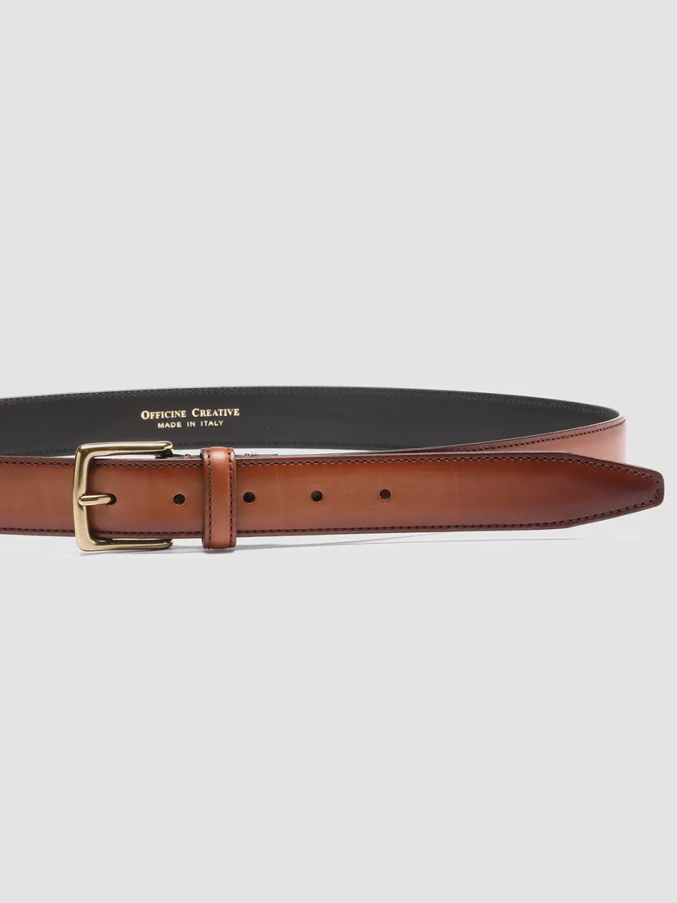 Clearance Officine Creative OC STRIP 05 - Brown Leather Belt TAN