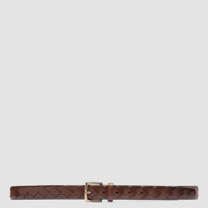 Fashion Officine Creative OC STRIP 29 - Brown Woven Leather Belt TEAK