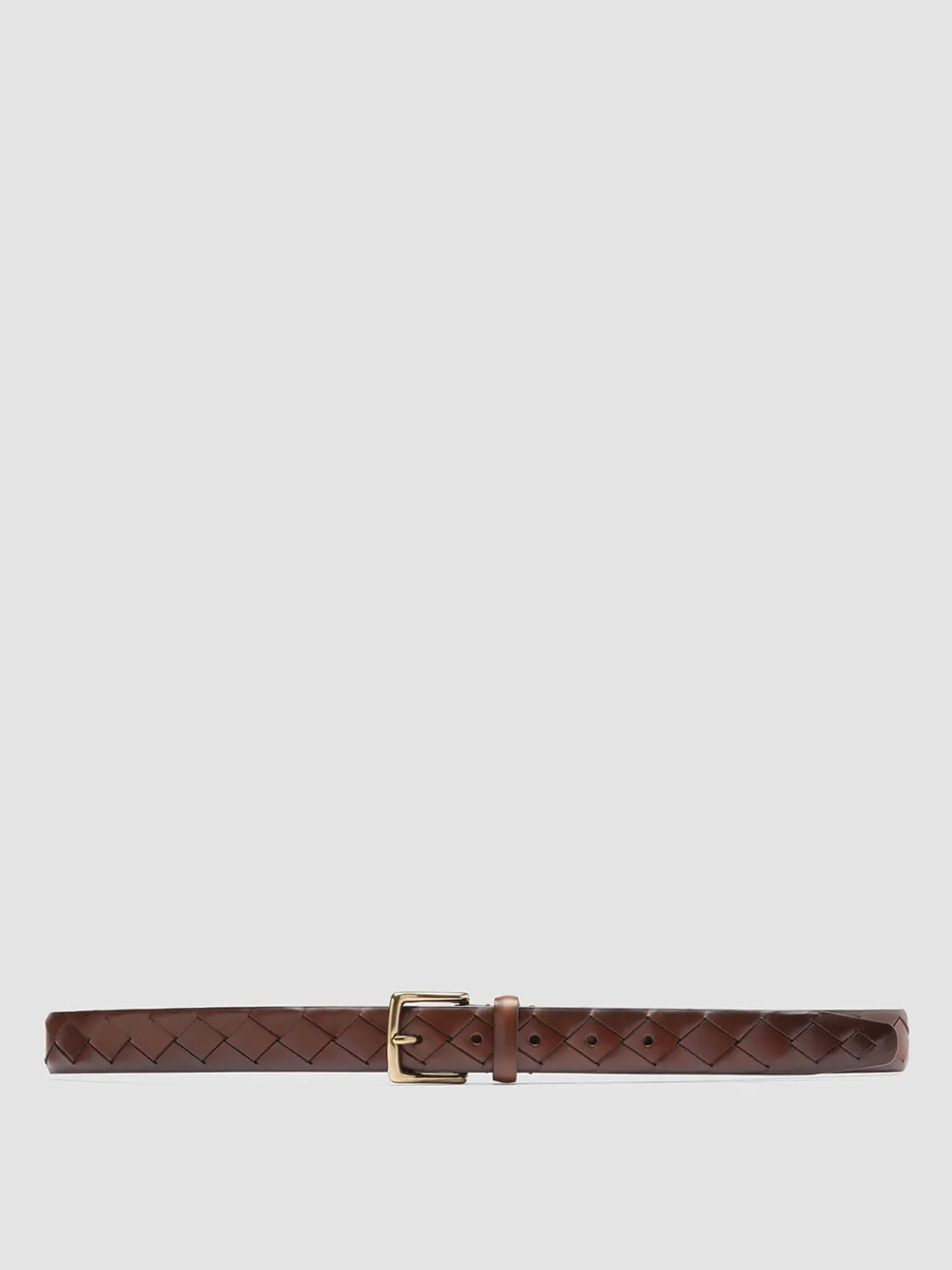 Fashion Officine Creative OC STRIP 29 - Brown Woven Leather Belt TEAK