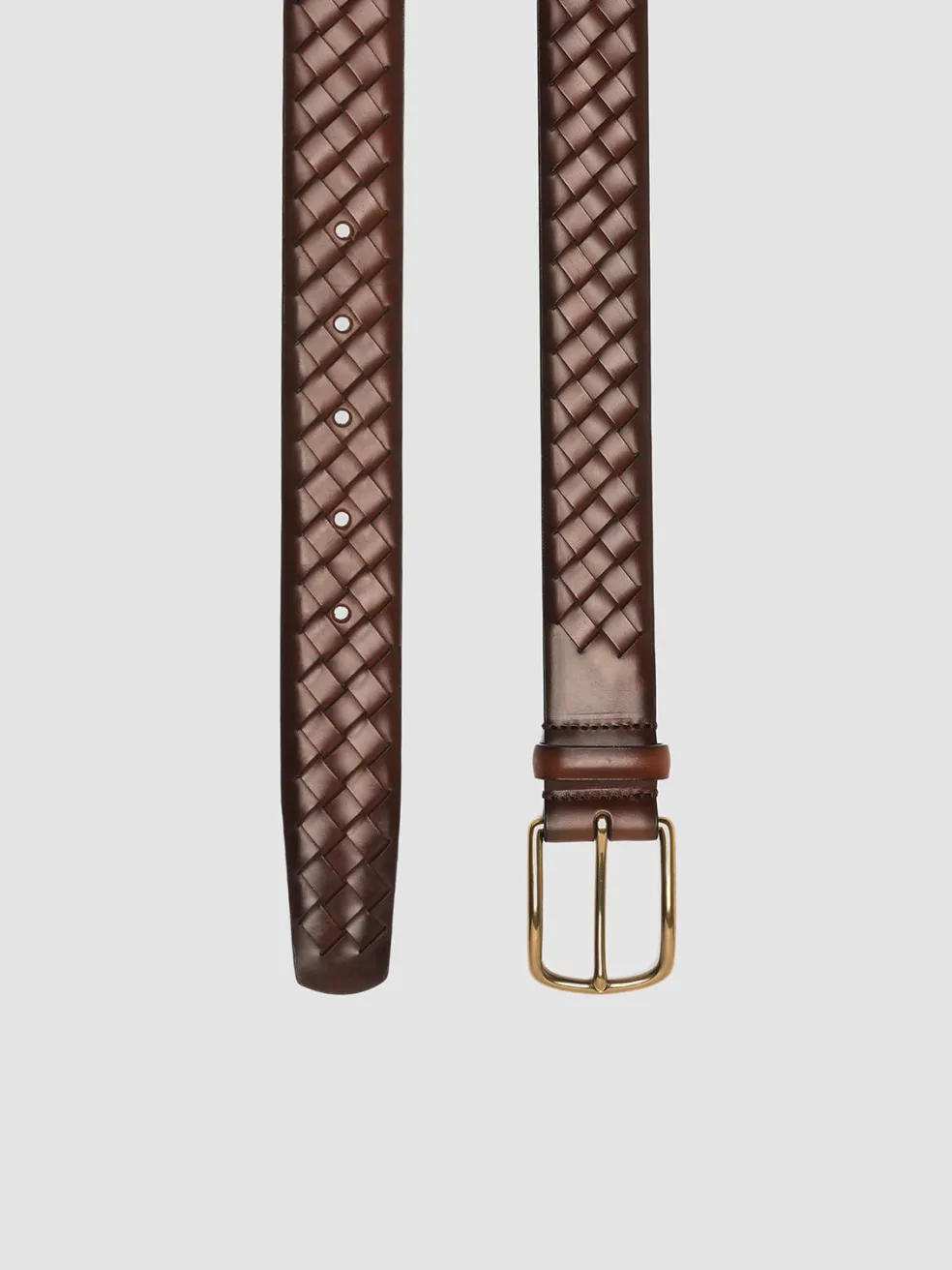 Best Sale Officine Creative OC STRIP 28 - Brown Woven Leather Belt TEAK