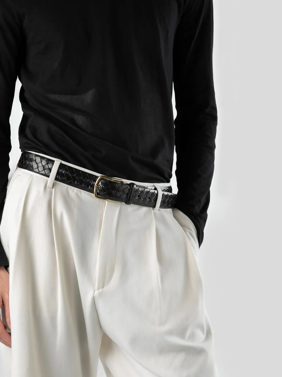 Best Sale Officine Creative OC STRIP 28 - Brown Woven Leather Belt TEAK