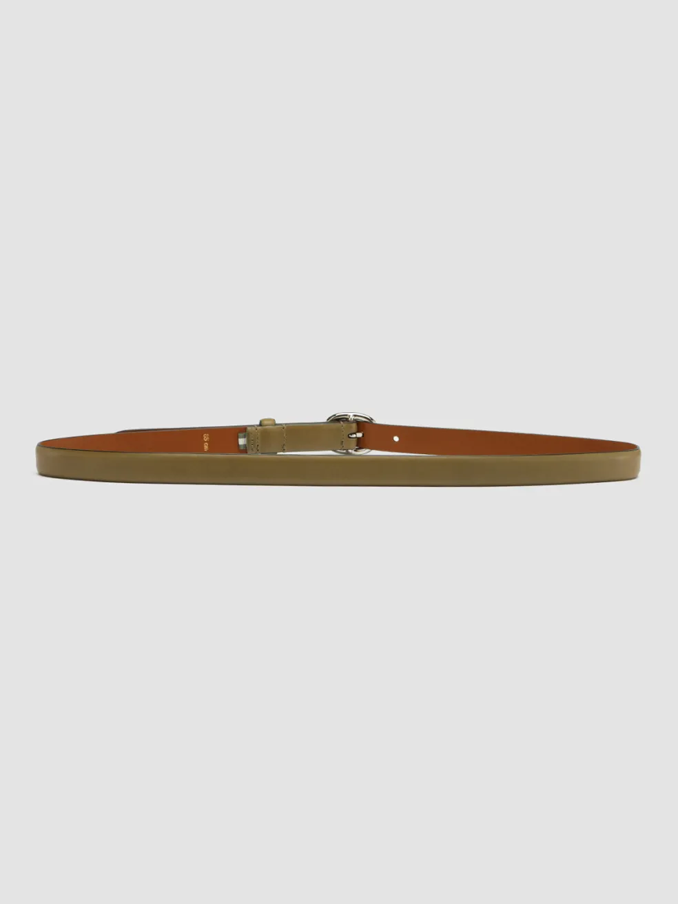 Store Officine Creative OC STRIP 56 - Green Leather Belt OLIVE