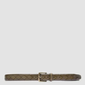 Shop Officine Creative OC STRIP 29 - Green Woven Leather Belt FIR GREEN